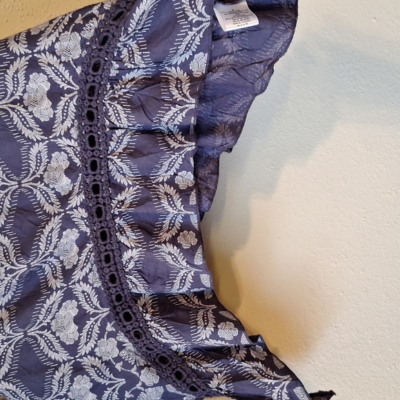 Patrons of Peace Navy with Bell Sleeves. Size Small - Picture 8 of 13